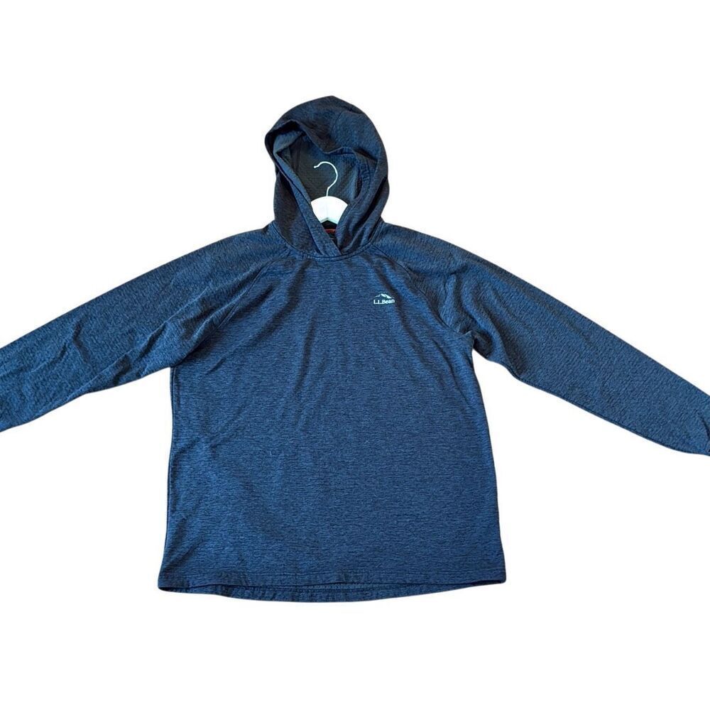 L.L. Bean grey hooded light polartec pullover sweater m